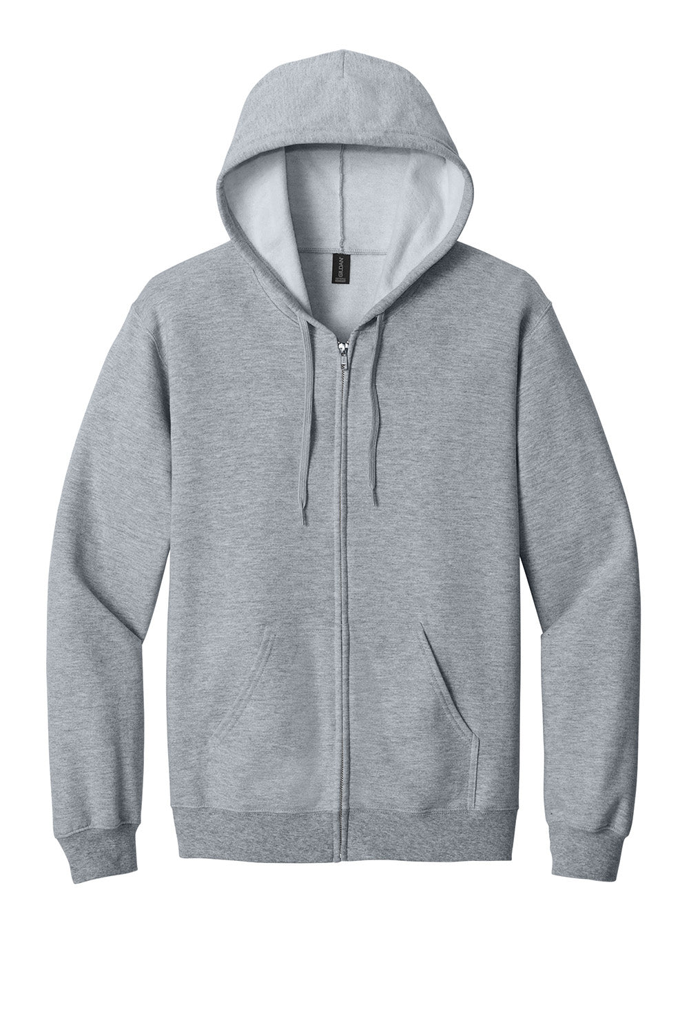 Gildan SF600 Mens Softstyle Fleece Full Zip Hooded Sweatshirt Hoodie w/ Pockets Sport Grey Flat Front