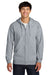 Gildan SF600 Mens Softstyle Fleece Full Zip Hooded Sweatshirt Hoodie w/ Pockets Sport Grey Model Front