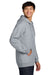 Gildan SF600 Mens Softstyle Fleece Full Zip Hooded Sweatshirt Hoodie w/ Pockets Sport Grey Model Side