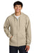 Gildan SF600 Mens Softstyle Fleece Full Zip Hooded Sweatshirt Hoodie w/ Pockets Sand Brown Model Front
