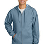 Gildan Mens Softstyle Fleece Full Zip Hooded Sweatshirt Hoodie w/ Pockets - Stone Blue