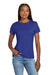 Hanes SL04 Womens Perfect-T Short Sleeve Crewneck T-Shirt Deep Royal Blue Model Front