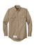 Bulwark SLU2 Mens EXCEL FR ComforTouch Long Sleeve Button Down Shirt w/ Double Pockets Khaki Brown Flat Front