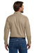 Bulwark SLU2 Mens EXCEL FR ComforTouch Long Sleeve Button Down Shirt w/ Double Pockets Khaki Brown Model Back