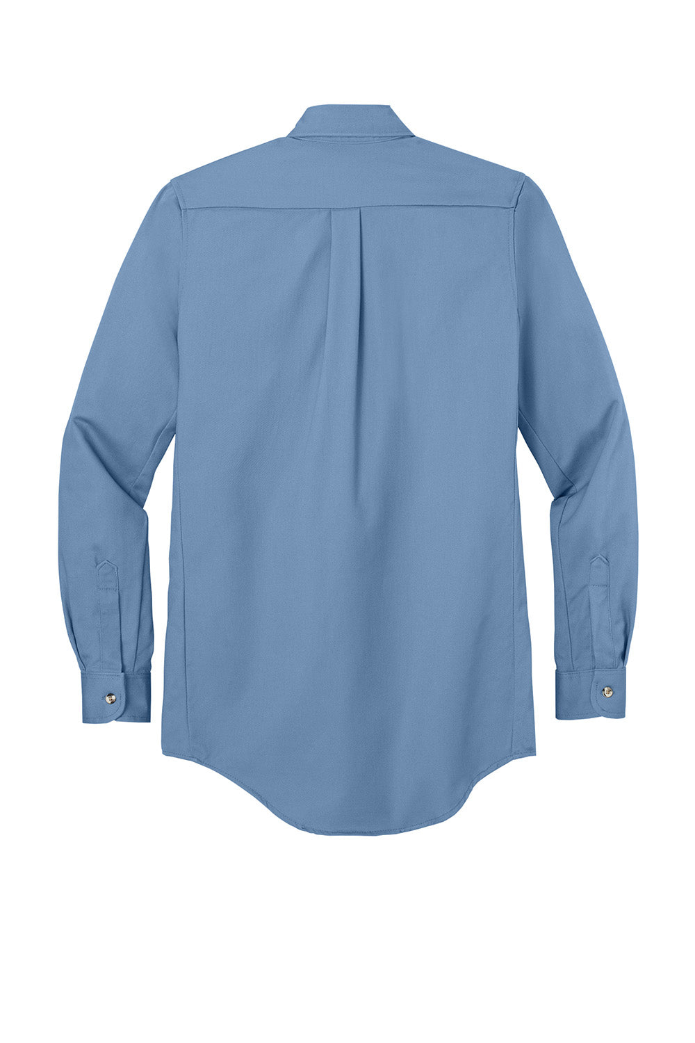 Bulwark SLU2 Mens EXCEL FR ComforTouch Long Sleeve Button Down Shirt w/ Double Pockets Light Blue Flat Back