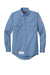 Bulwark SLU2 Mens EXCEL FR ComforTouch Long Sleeve Button Down Shirt w/ Double Pockets Light Blue Flat Front