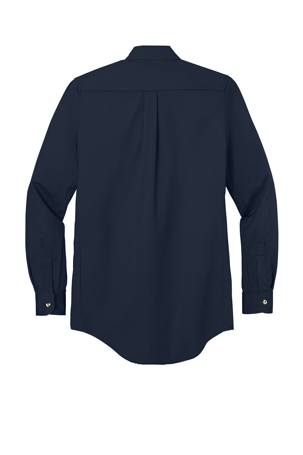 Bulwark SLU2 Mens EXCEL FR ComforTouch Long Sleeve Button Down Shirt w/ Double Pockets Navy Blue Flat Back