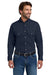 Bulwark SLU2 Mens EXCEL FR ComforTouch Long Sleeve Button Down Shirt w/ Double Pockets Navy Blue Model Front