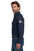Bulwark SLU2 Mens EXCEL FR ComforTouch Long Sleeve Button Down Shirt w/ Double Pockets Navy Blue Model Side