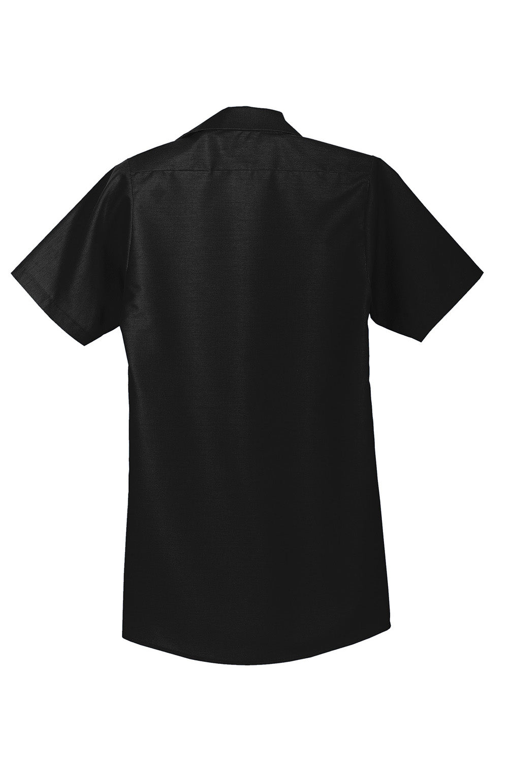 Red Kap SP24/SP24LONG Mens Industrial Moisture Wicking Short Sleeve Button Down Shirt w/ Double Pockets Black Flat Back