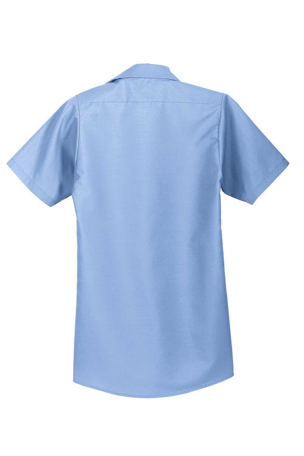Red Kap SP24/SP24LONG Mens Industrial Moisture Wicking Short Sleeve Button Down Shirt w/ Double Pockets Light Blue Flat Back
