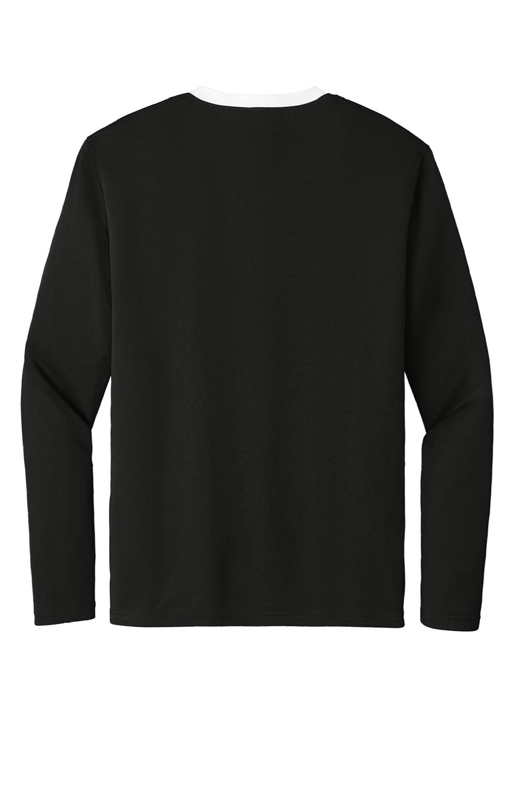 Sport-Tek ST100LS Mens Moisture Wicking Competitor United Long Sleeve Crewneck T-Shirt Black/White Flat Back