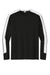 Sport-Tek ST100LS Mens Moisture Wicking Competitor United Long Sleeve Crewneck T-Shirt Black/White Flat Front
