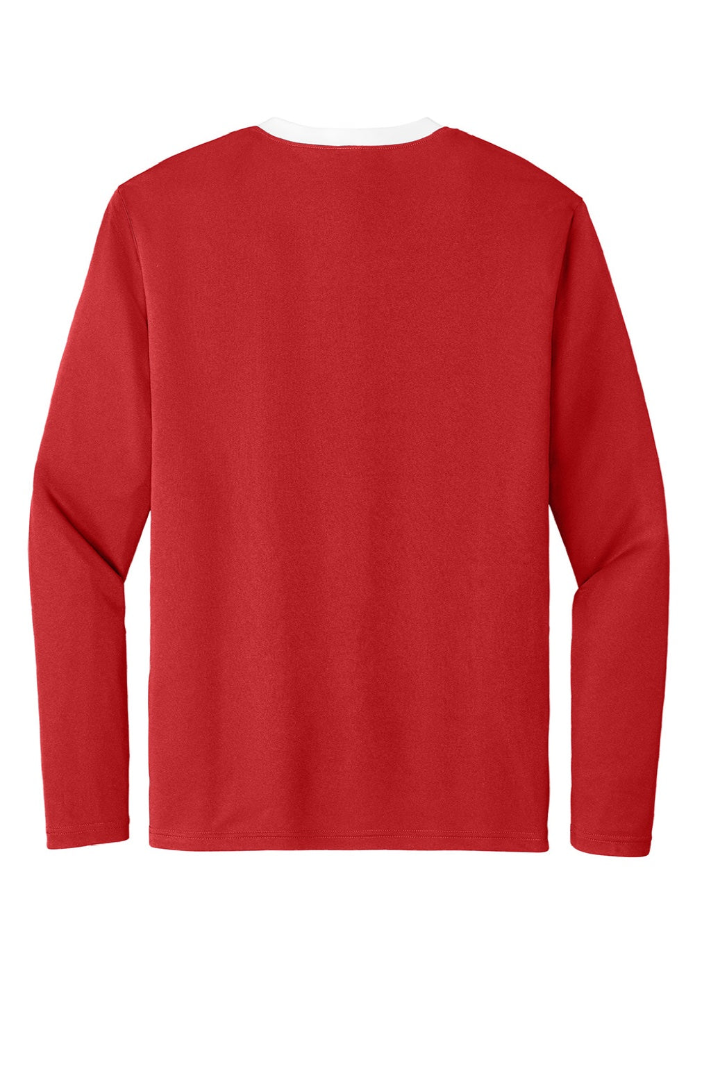 Sport-Tek ST100LS Mens Moisture Wicking Competitor United Long Sleeve Crewneck T-Shirt Deep Red/White Flat Back