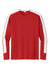 Sport-Tek ST100LS Mens Moisture Wicking Competitor United Long Sleeve Crewneck T-Shirt Deep Red/White Flat Front