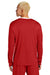 Sport-Tek ST100LS Mens Moisture Wicking Competitor United Long Sleeve Crewneck T-Shirt Deep Red/White Model Back