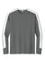 Sport-Tek ST100LS Mens Moisture Wicking Competitor United Long Sleeve Crewneck T-Shirt Iron Grey/White Flat Front