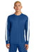 Sport-Tek ST100LS Mens Moisture Wicking Competitor United Long Sleeve Crewneck T-Shirt Royal Blue/White Model Front