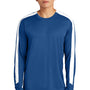 Sport-Tek Mens Moisture Wicking Competitor United Long Sleeve Crewneck T-Shirt - Royal Blue/White - Closeout