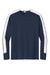 Sport-Tek ST100LS Mens Moisture Wicking Competitor United Long Sleeve Crewneck T-Shirt True Navy Blue/White Flat Front