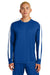 Sport-Tek ST100LS Mens Moisture Wicking Competitor United Long Sleeve Crewneck T-Shirt True Royal Blue/White Model Front