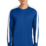 Sport-Tek Mens Moisture Wicking Competitor United Long Sleeve Crewneck T-Shirt - True Royal Blue/White