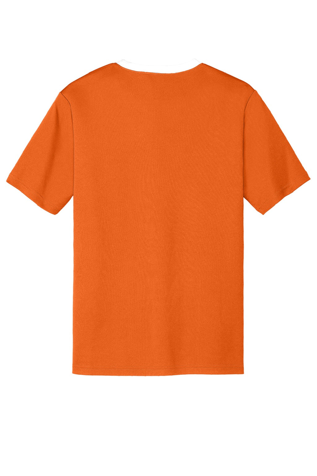 Sport-Tek ST100 Mens Moisture Wicking Competitor United Short Sleeve Crewneck T-Shirt Deep Orange/White Flat Back