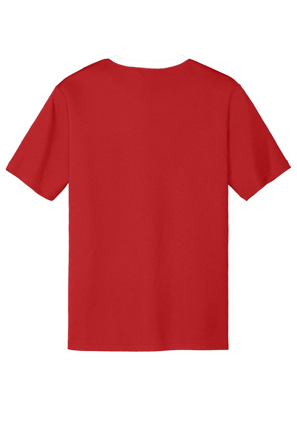 Sport-Tek ST100 Mens Moisture Wicking Competitor United Short Sleeve Crewneck T-Shirt Deep Red/White Flat Back