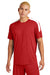 Sport-Tek ST100 Mens Moisture Wicking Competitor United Short Sleeve Crewneck T-Shirt Deep Red/White Model Front