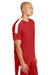 Sport-Tek ST100 Mens Moisture Wicking Competitor United Short Sleeve Crewneck T-Shirt Deep Red/White Model Side