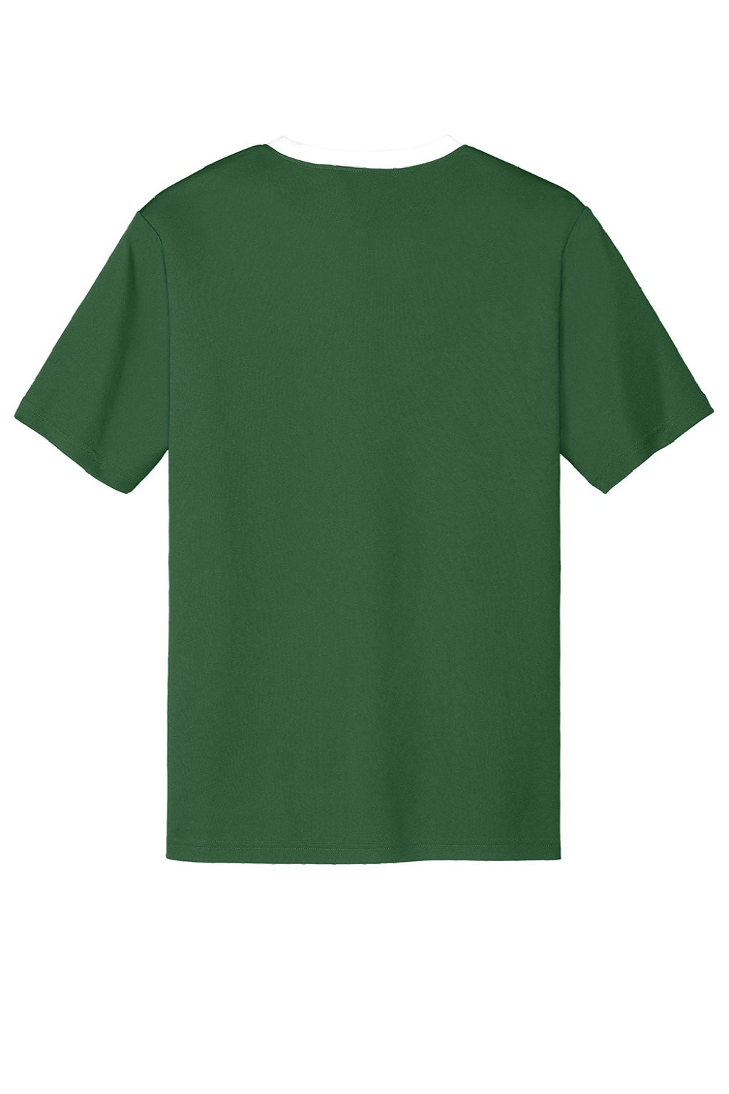Sport-Tek ST100 Mens Moisture Wicking Competitor United Short Sleeve Crewneck T-Shirt Forest Green/White Flat Back