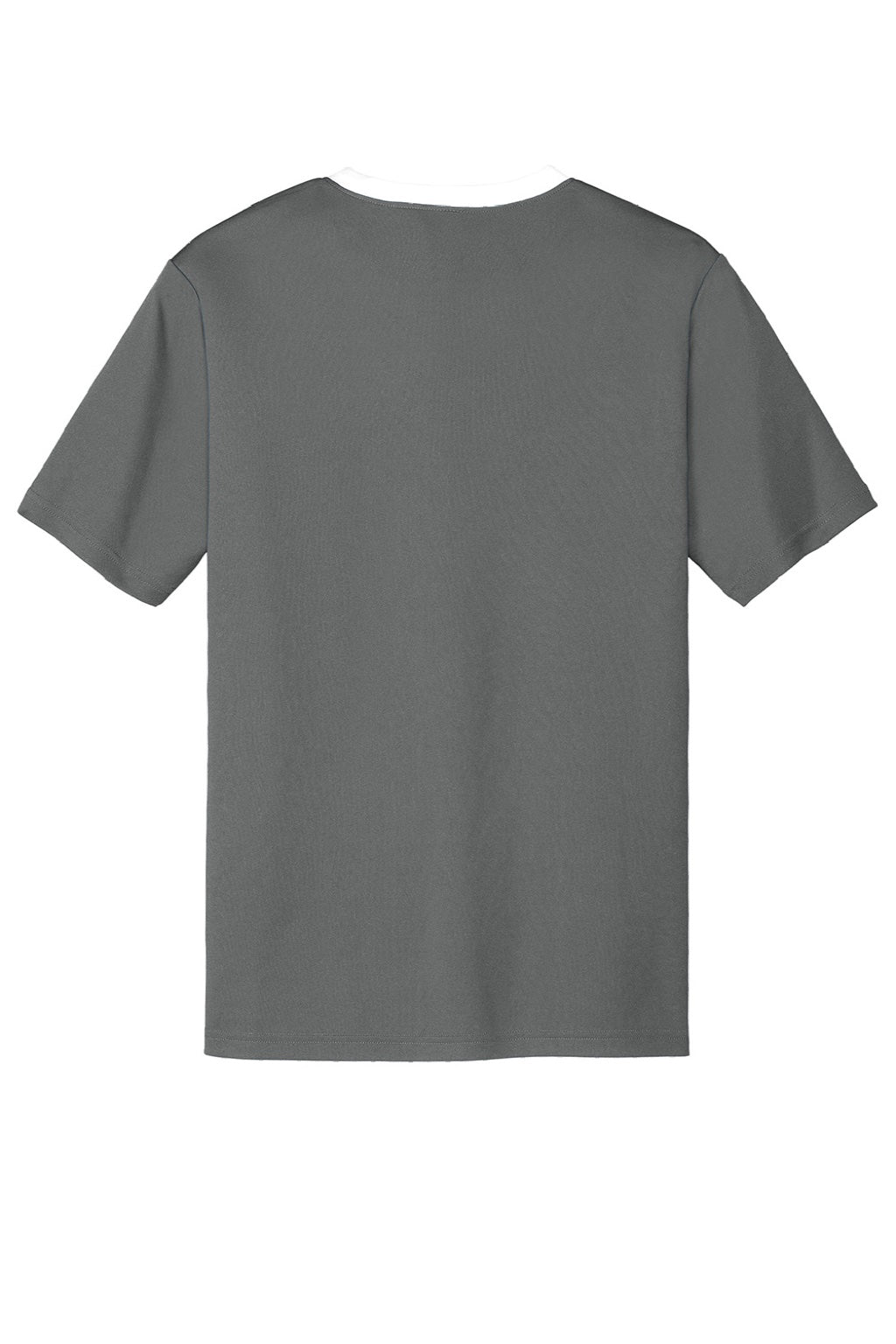 Sport-Tek ST100 Mens Moisture Wicking Competitor United Short Sleeve Crewneck T-Shirt Iron Grey/White Flat Back