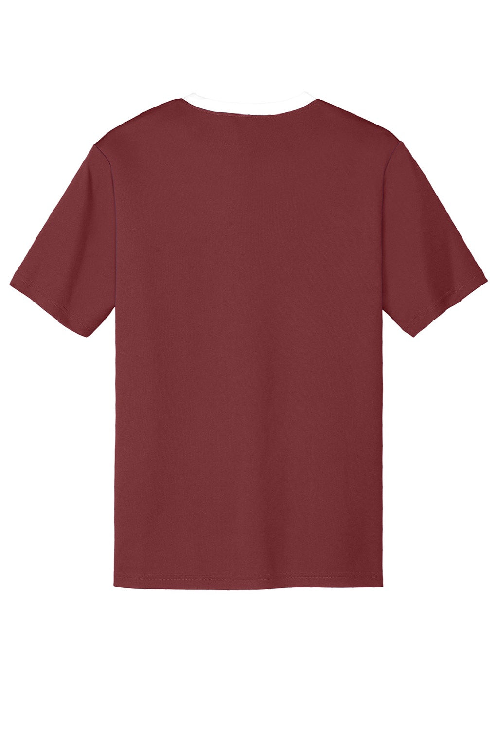 Sport-Tek ST100 Mens Moisture Wicking Competitor United Short Sleeve Crewneck T-Shirt Maroon/White Flat Back
