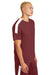 Sport-Tek ST100 Mens Moisture Wicking Competitor United Short Sleeve Crewneck T-Shirt Maroon/White Model Side