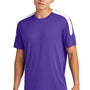 Sport-Tek Mens Moisture Wicking Competitor United Short Sleeve Crewneck T-Shirt - Purple/White