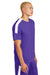 Sport-Tek ST100 Mens Moisture Wicking Competitor United Short Sleeve Crewneck T-Shirt Purple/White Model Side