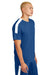Sport-Tek ST100 Mens Moisture Wicking Competitor United Short Sleeve Crewneck T-Shirt Royal Blue/White Model Side