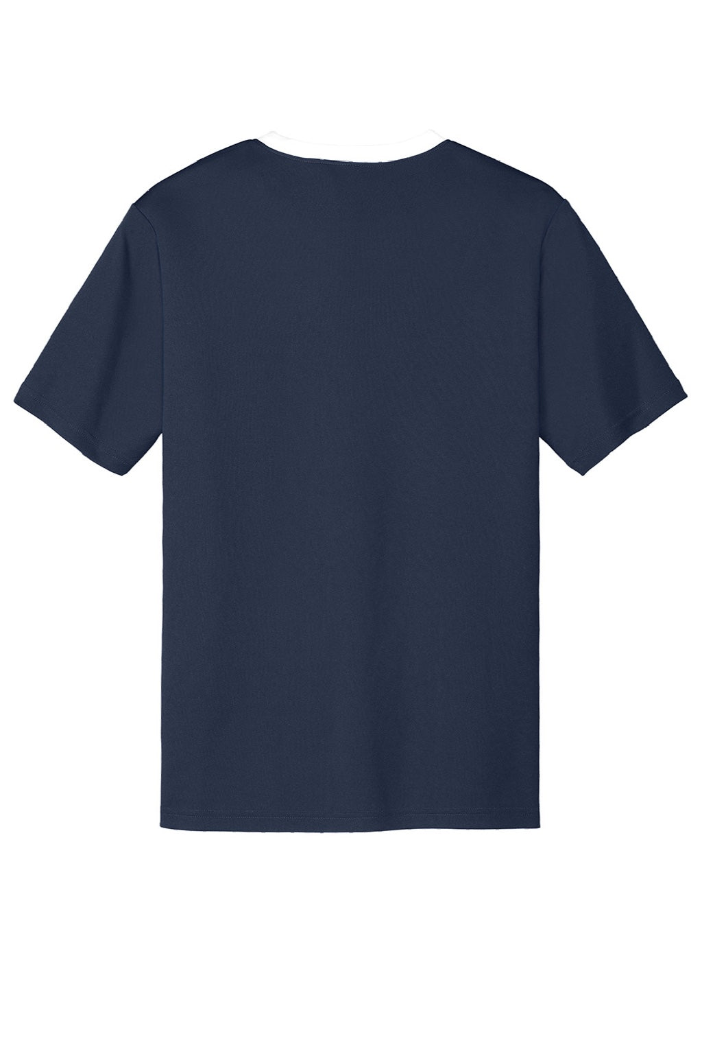Sport-Tek ST100 Mens Moisture Wicking Competitor United Short Sleeve Crewneck T-Shirt True Navy Blue/White Flat Back
