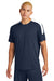 Sport-Tek ST100 Mens Moisture Wicking Competitor United Short Sleeve Crewneck T-Shirt True Navy Blue/White Model Front