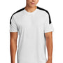 Sport-Tek Mens Moisture Wicking Competitor United Short Sleeve Crewneck T-Shirt - White/Black