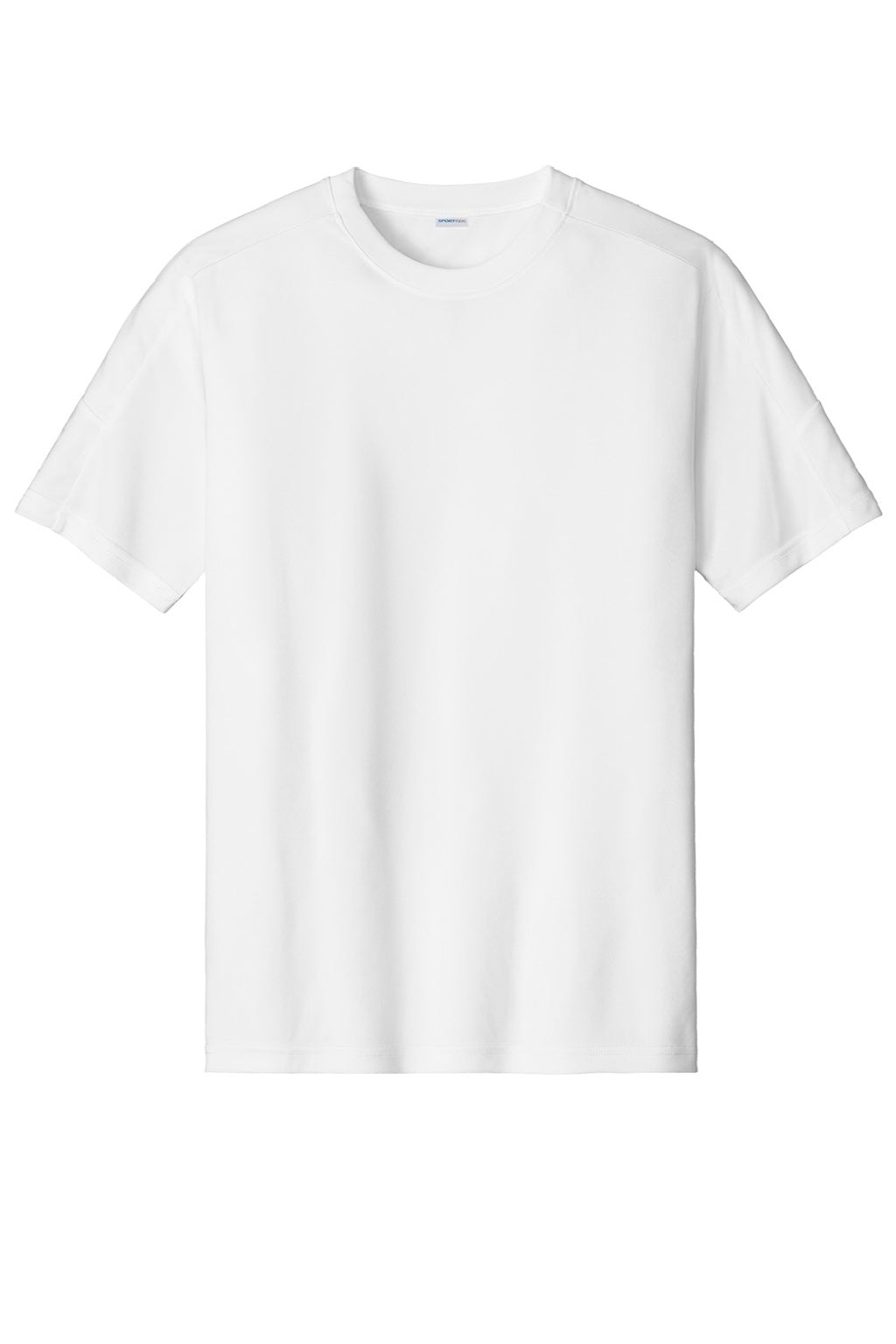 Sport-Tek ST100 Mens Moisture Wicking Competitor United Short Sleeve Crewneck T-Shirt White Flat Front