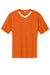 Sport-Tek ST101 Mens Moisture Wicking Competitor United Short Sleeve V-Neck T-Shirt Deep Orange/White Flat Front
