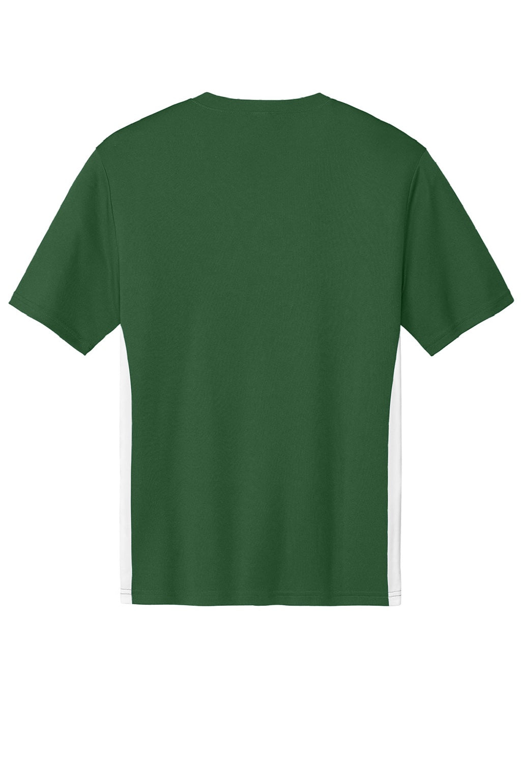 Sport-Tek ST101 Mens Moisture Wicking Competitor United Short Sleeve V-Neck T-Shirt Forest Green/White Flat Back