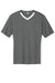 Sport-Tek ST101 Mens Moisture Wicking Competitor United Short Sleeve V-Neck T-Shirt Iron Grey/White Flat Front