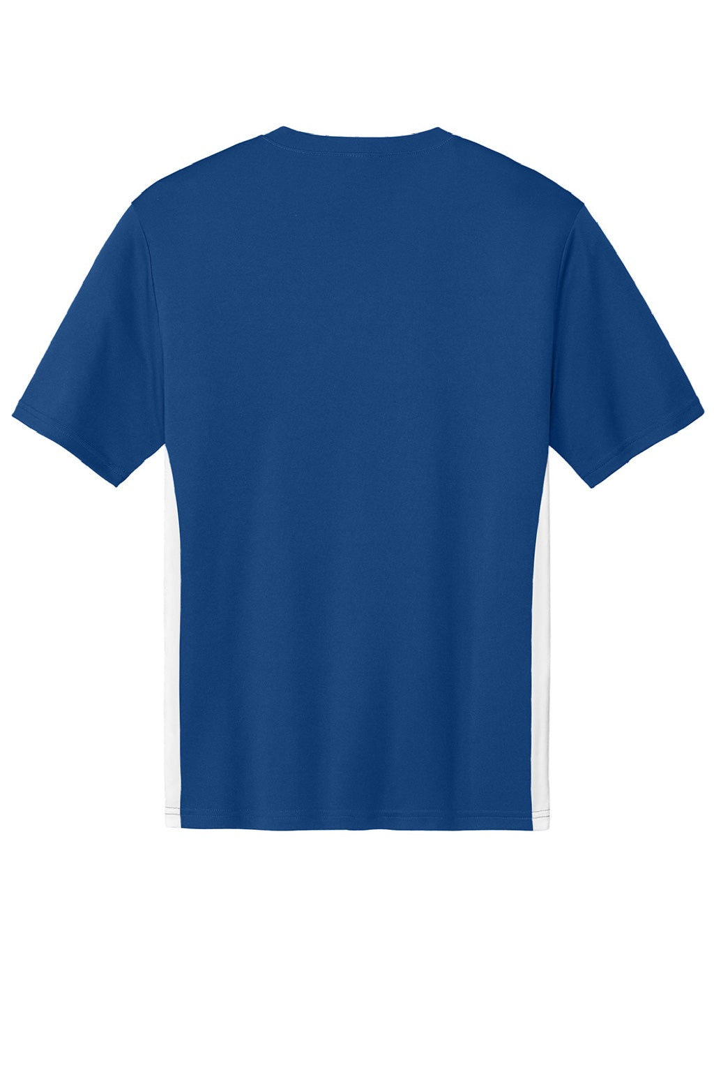 Sport-Tek ST101 Mens Moisture Wicking Competitor United Short Sleeve V-Neck T-Shirt Royal Blue/White Flat Back