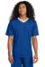 Sport-Tek ST101 Mens Moisture Wicking Competitor United Short Sleeve V-Neck T-Shirt True Royal Blue/White Model Front