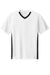 Sport-Tek ST101 Mens Moisture Wicking Competitor United Short Sleeve V-Neck T-Shirt White/Black Flat Front