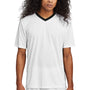 Sport-Tek Mens Moisture Wicking Competitor United Short Sleeve V-Neck T-Shirt - White/Black