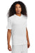 Sport-Tek ST101 Mens Moisture Wicking Competitor United Short Sleeve V-Neck T-Shirt White Model Front
