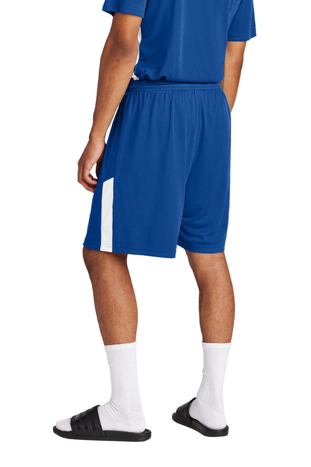 Sport-Tek ST103 Mens Moisture Wicking Competitor United Athletic Shorts True Royal Blue/White Model Back